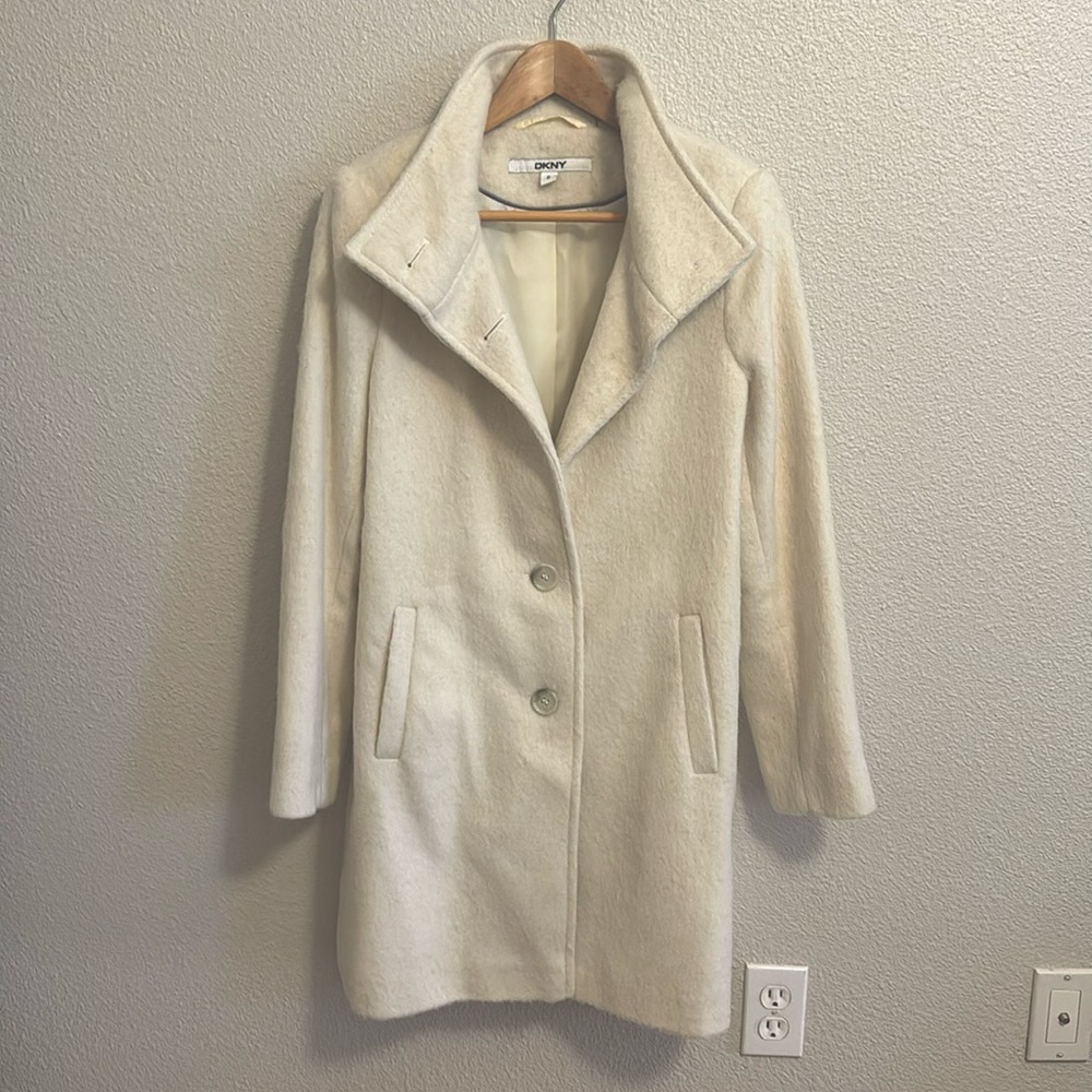 DKNY Cream Pea Coat
